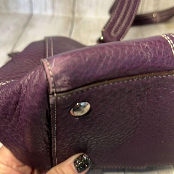Coach Hamilton Purple Pebbled Leather Shoulder Tote Bag Handbag No. G0973-F13960 - Picture 11 of 15